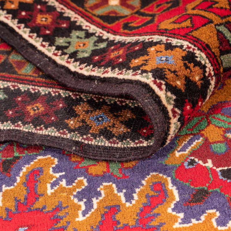 Runner Afghan Rug - 205 x 114 cm - dark red