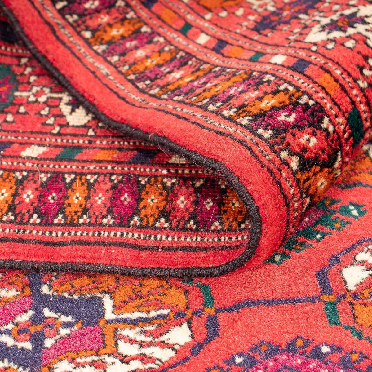 Turkaman Rug - 123 x 83 cm - dark red