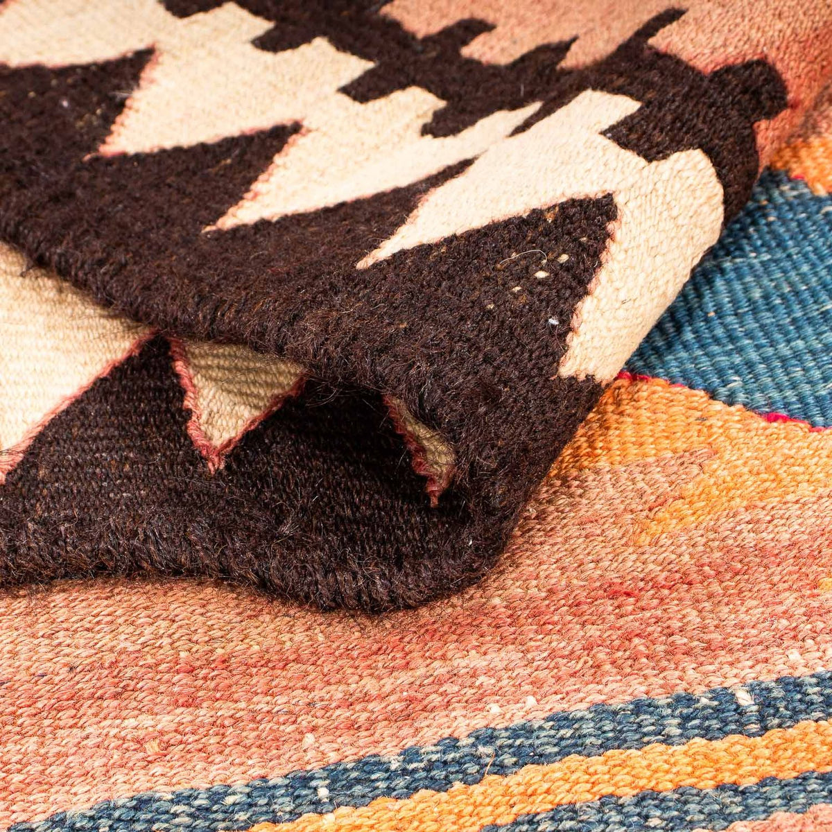 Runner Kelim Rug - Old - 260 x 140 cm - multicolored