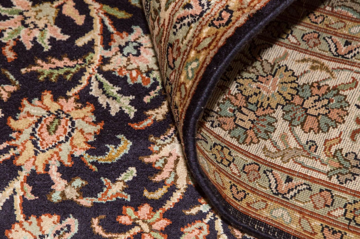 Silk Rug - Kashmir Silk - 190 x 127 cm - dark blue