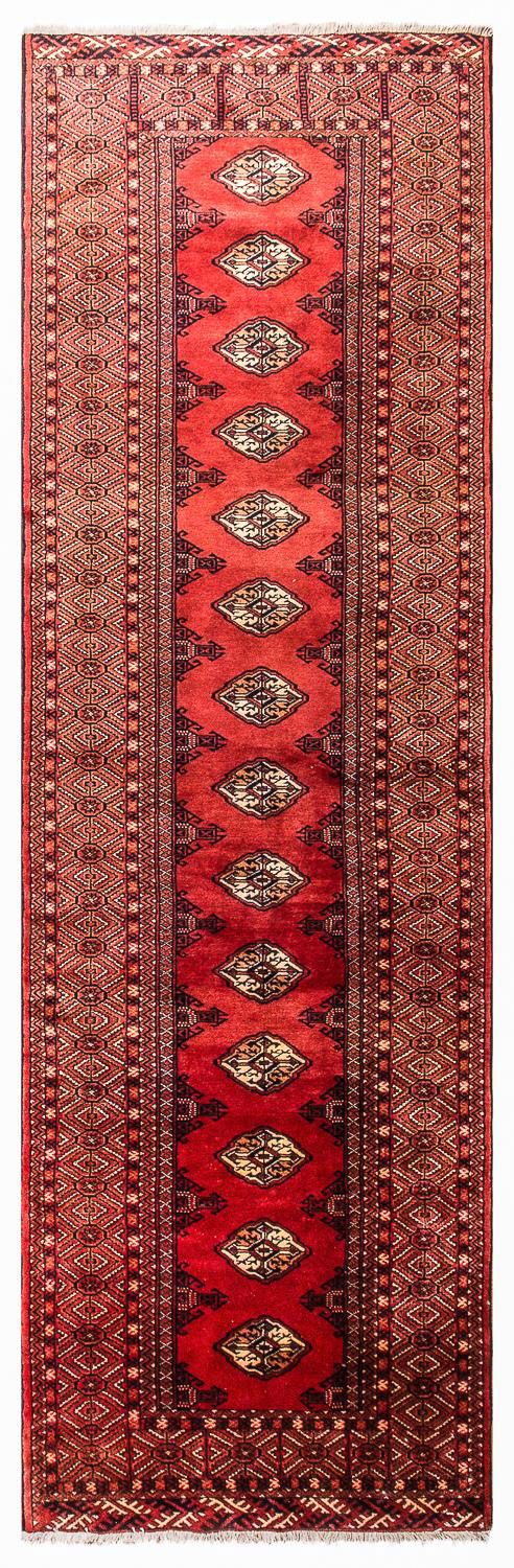 Runner Turkaman Rug - 369 x 106 cm - red