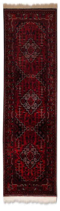 Runner Afghan Rug - Kunduz - 286 x 81 cm - red