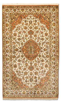 Silk Rug - Kashmir Silk - 160 x 95 cm - beige