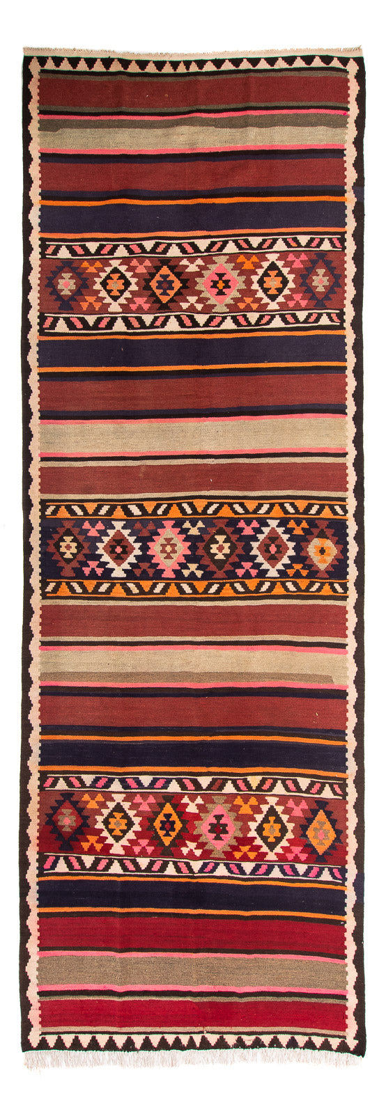 Runner Kelim Rug - Old - 360 x 140 cm - multicolored
