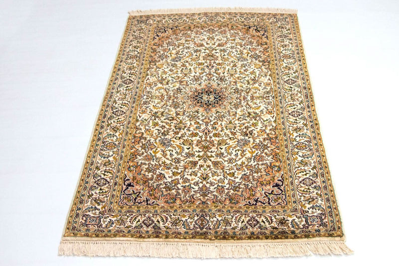 Silk Rug - Kashmir Silk - 149 x 89 cm - beige