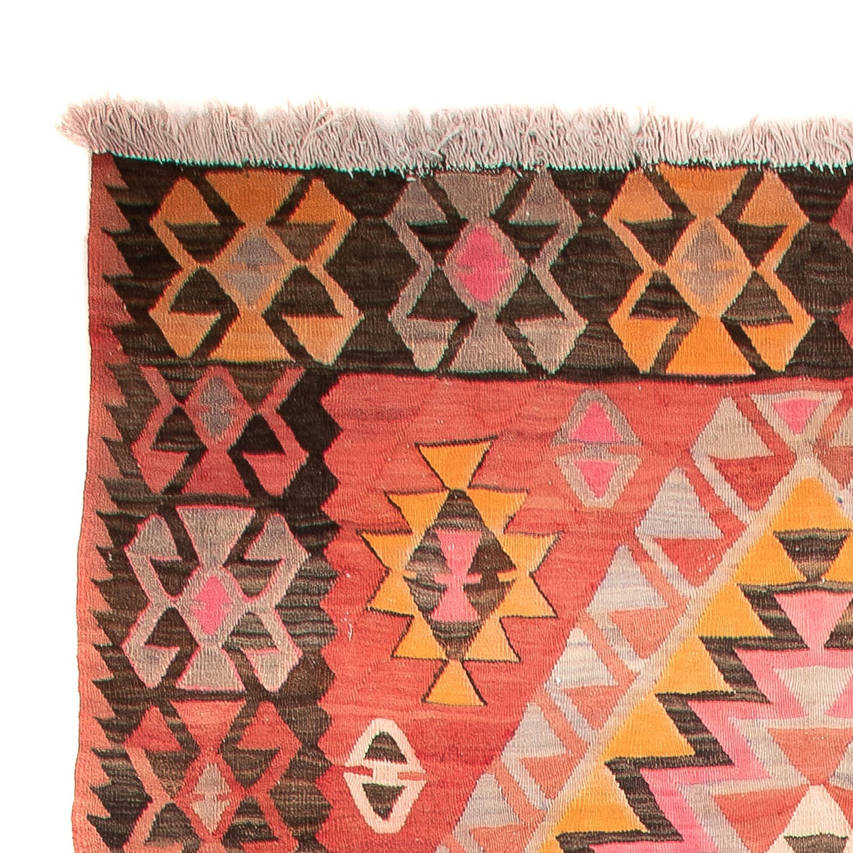 Runner Kelim Rug - Old - 425 x 165 cm - light red