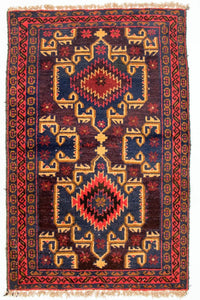 Belutsch Rug - 129 x 77 cm - multicolored