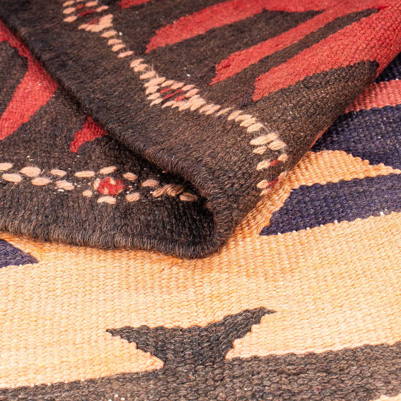 Runner Kelim Rug - Old - 395 x 145 cm - multicolored