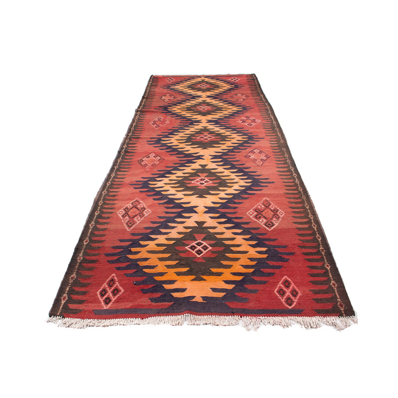 Runner Kelim Rug - Old - 395 x 145 cm - multicolored
