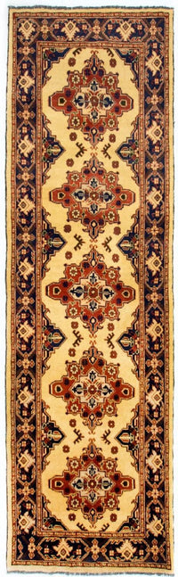 Runner Afghan Rug - Hatschlu - 283 x 86 cm - beige