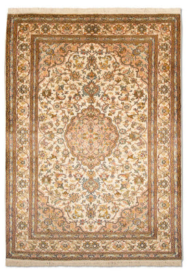 Silk Rug - Kashmir Silk - 184 x 124 cm - beige
