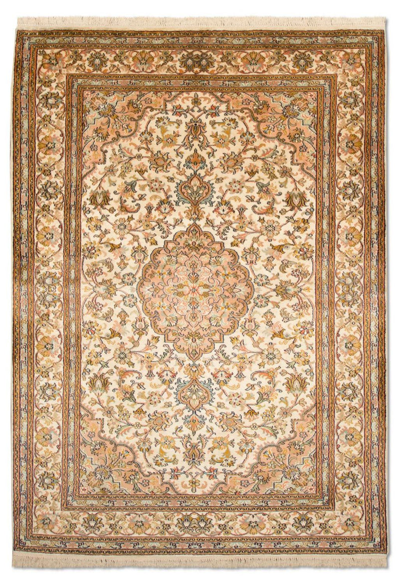 Silk Rug - Kashmir Silk - 184 x 124 cm - beige