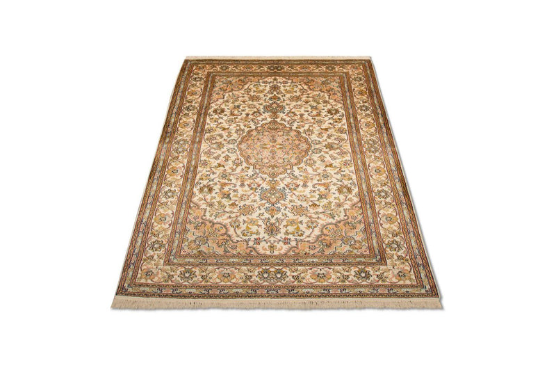 Silk Rug - Kashmir Silk - 184 x 124 cm - beige