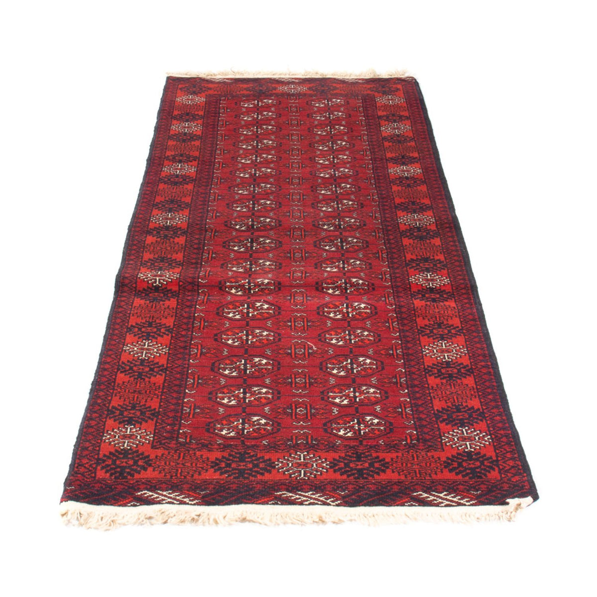 Runner Turkaman Rug - 194 x 74 cm - red