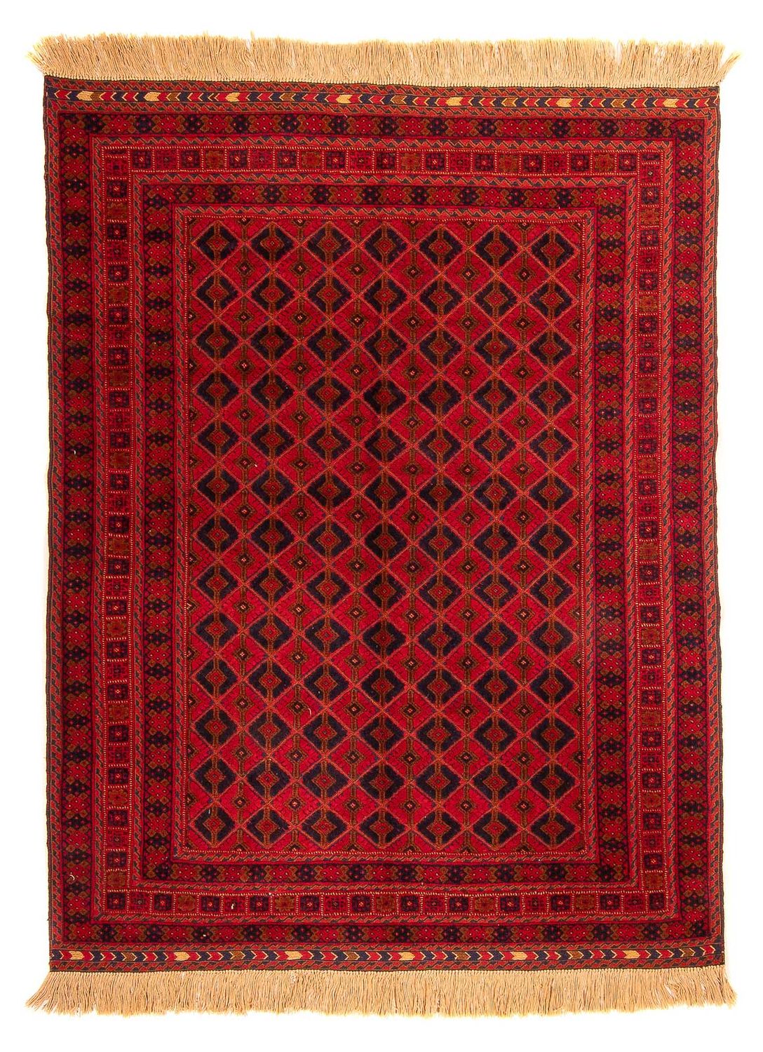 Turkaman Rug - 190 x 153 cm - dark red