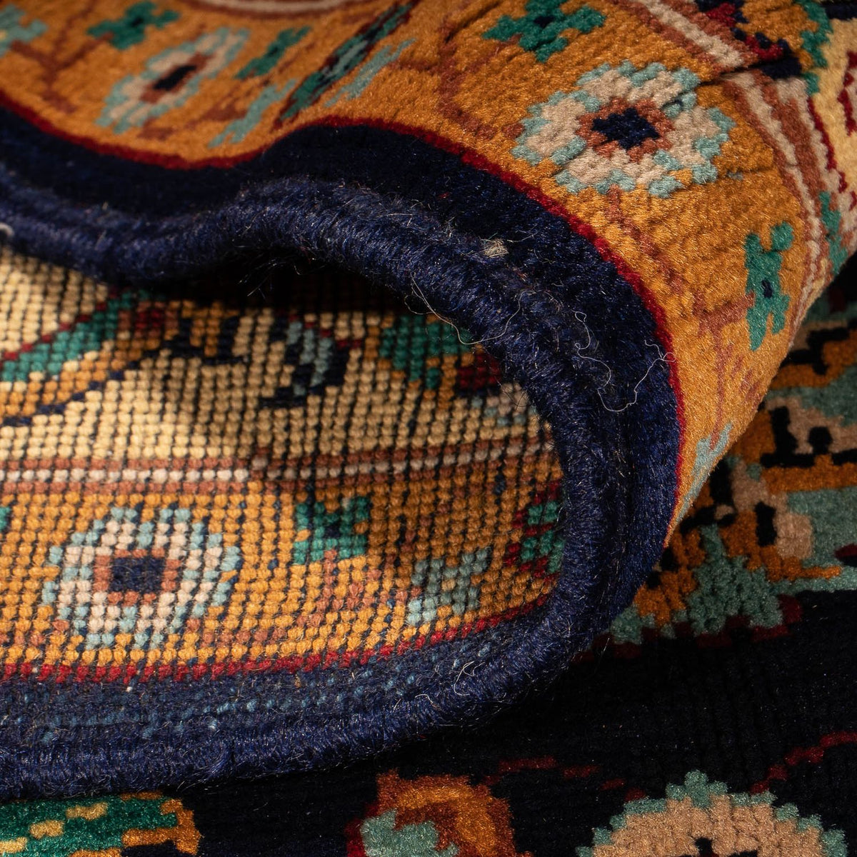 Afghan Rug - 213 x 151 cm - dark blue