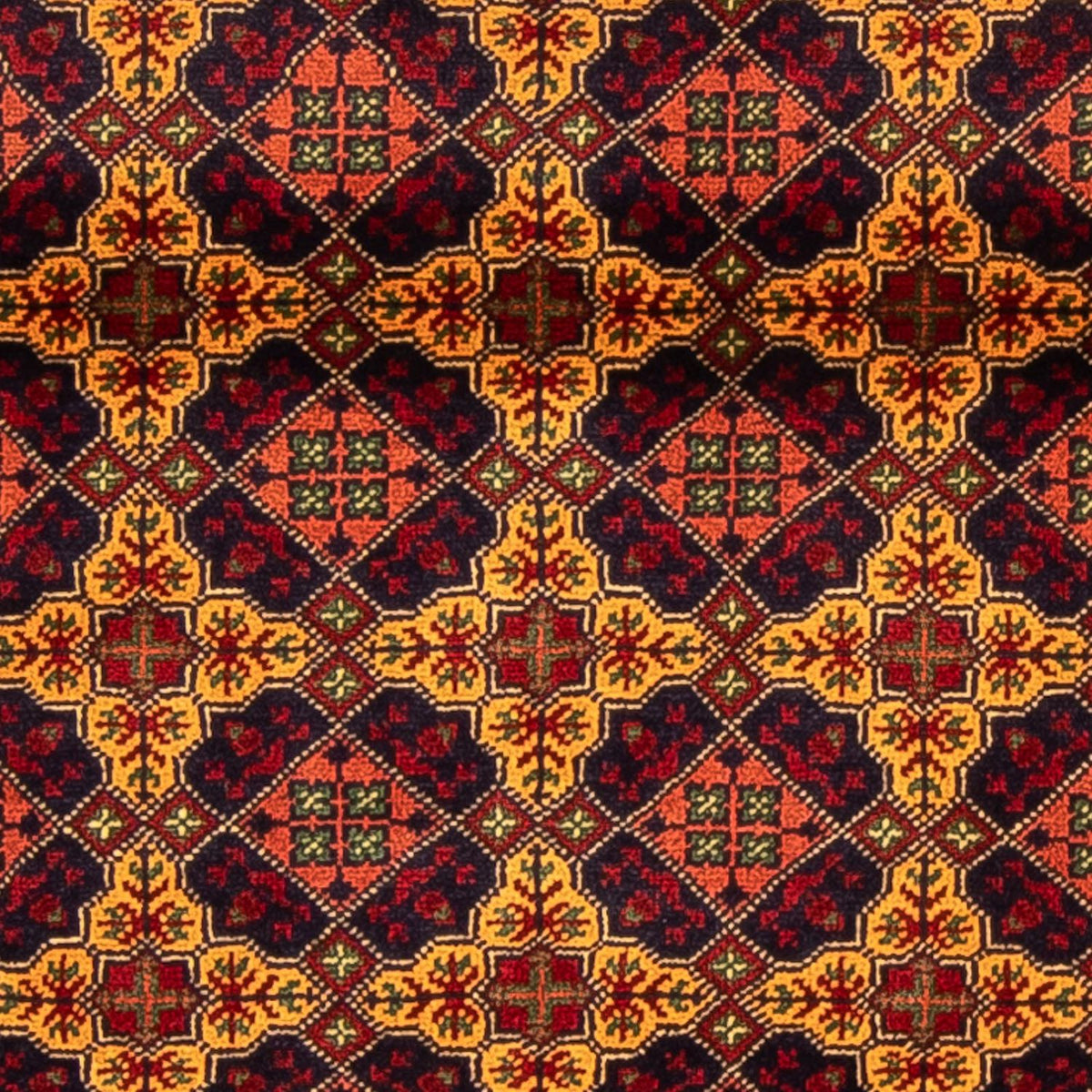 Runner Afghan Rug - Bukhara - 208 x 90 cm - multicolored