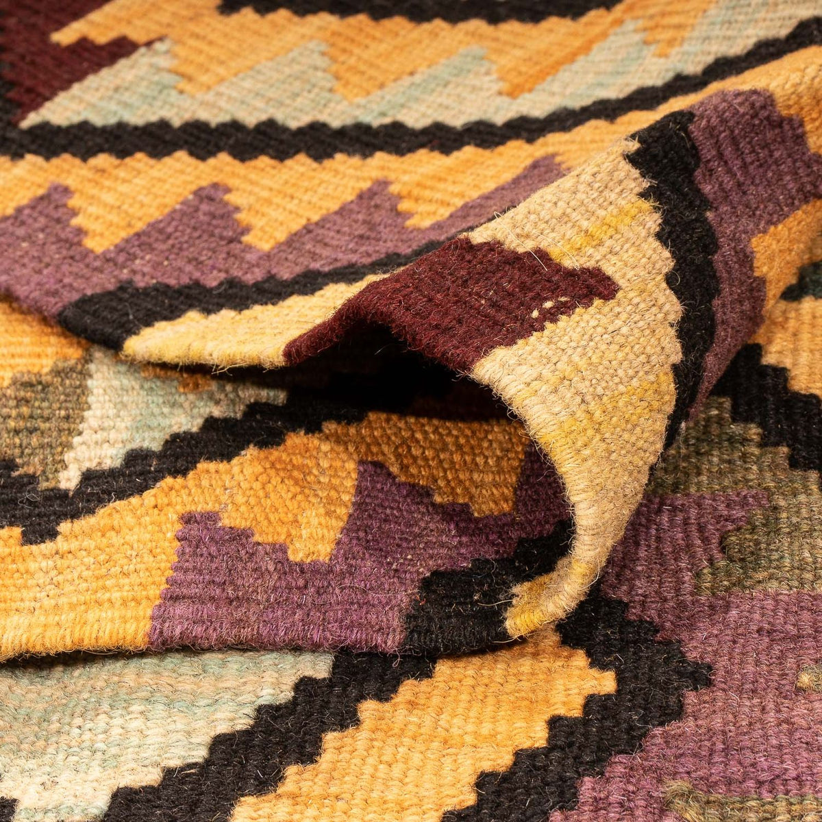 Kelim Rug - Splash - 193 x 154 cm - multicolored