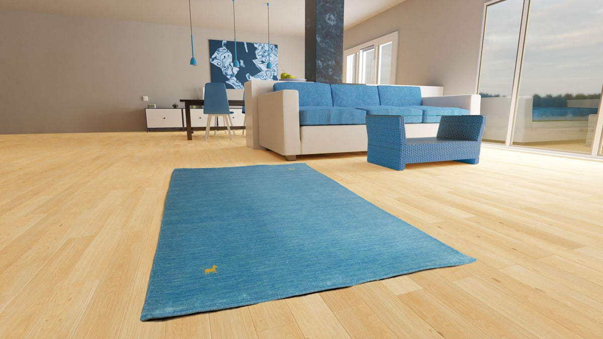 Gabbeh Rug - Indus - 300 x 250 cm - light blue
