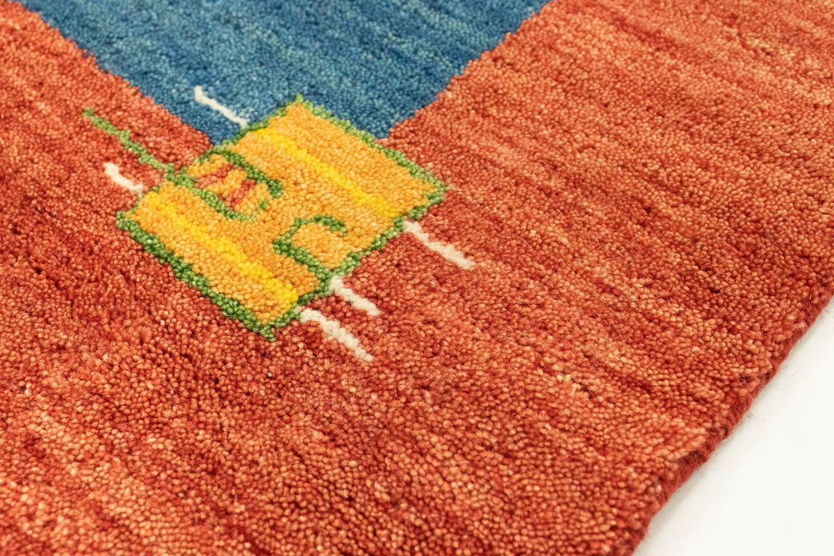 Runner Gabbeh Rug - Indus - 200 x 80 cm - blue