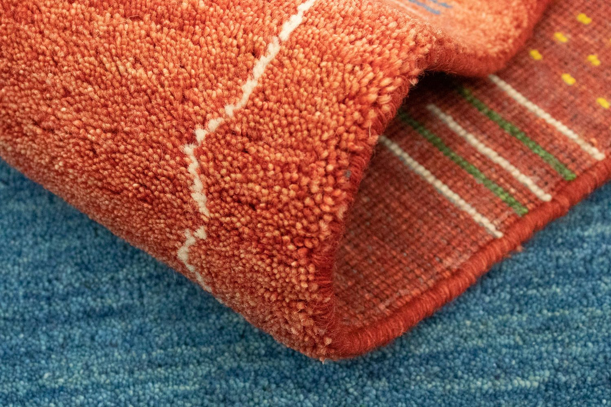 Runner Gabbeh Rug - Indus - 200 x 80 cm - blue