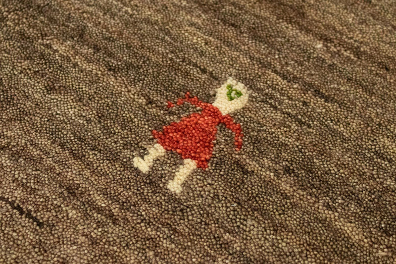 Gabbeh Rug - Indus round  - 250 x 250 cm - brown