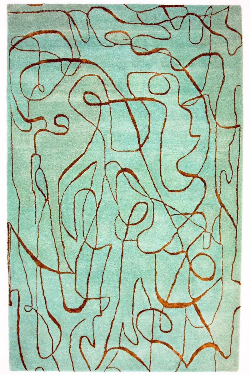Designer Rug - 246 x 154 cm - turquoise