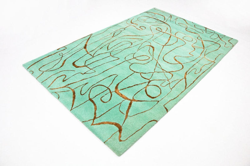 Designer Rug - 246 x 154 cm - turquoise