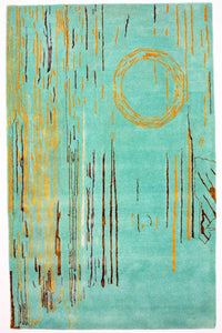 Designer Rug - 244 x 154 cm - turquoise
