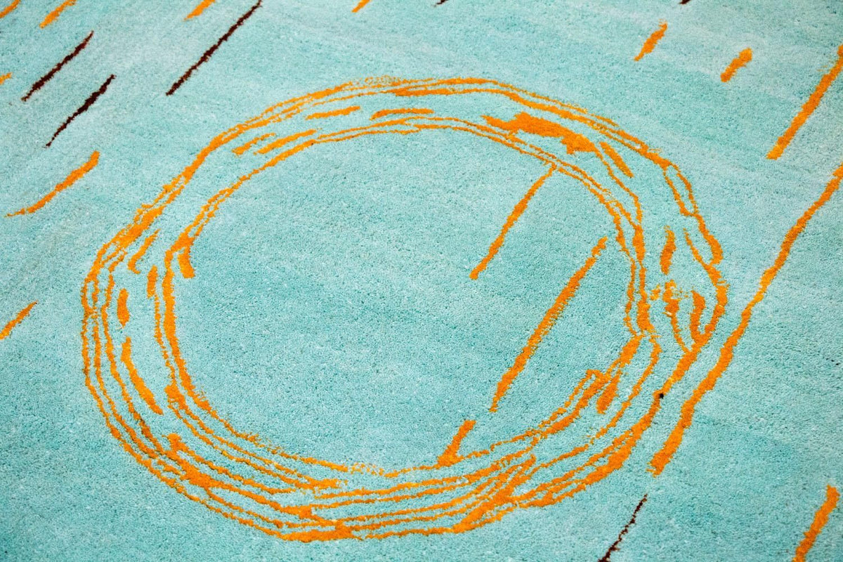 Designer Rug - 244 x 154 cm - turquoise