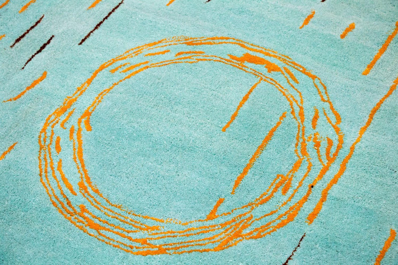 Designer Rug - 244 x 154 cm - turquoise