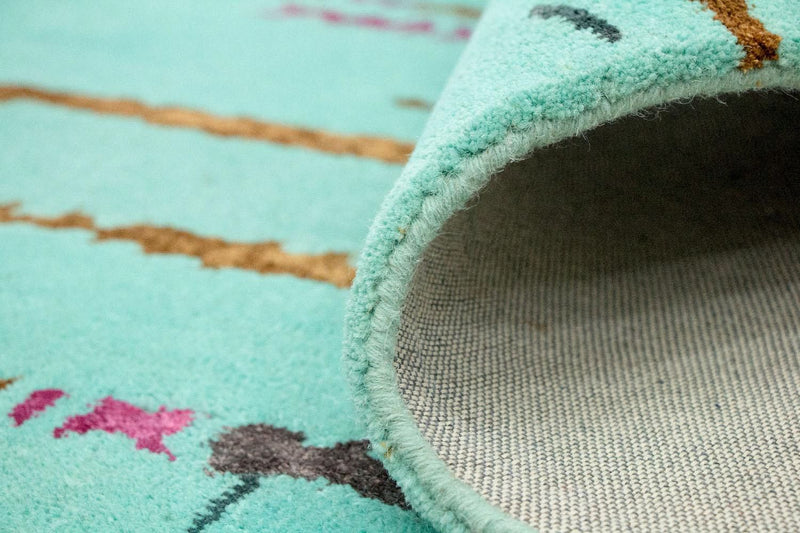 Designer Rug - 248 x 154 cm - turquoise