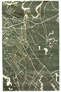 Designer Rug - 243 x 154 cm - green