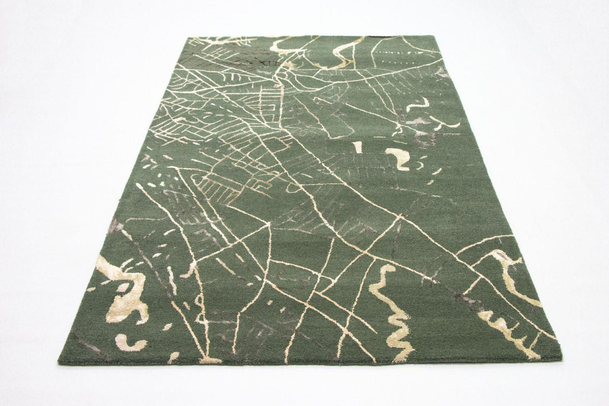 Designer Rug - 243 x 154 cm - green