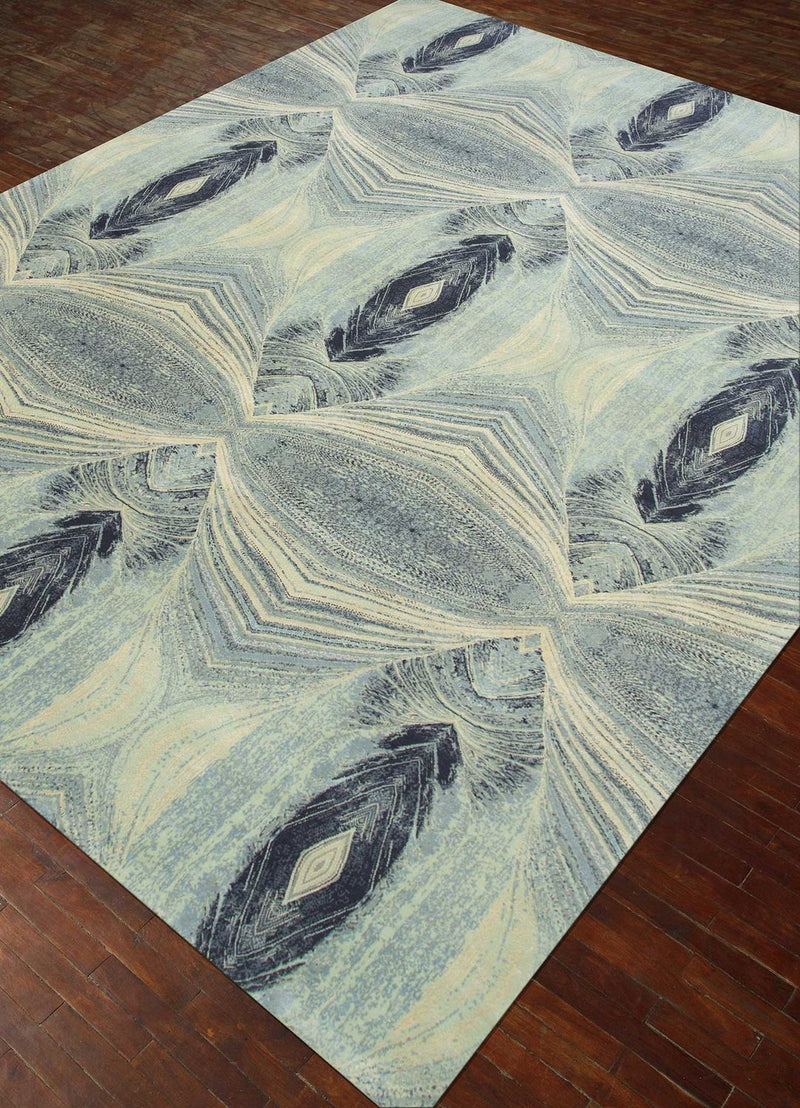 Wool Rug - 300 x 240 cm - light blue