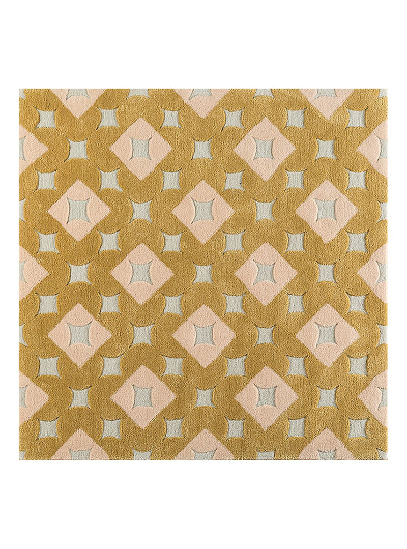 Wool Rug square  - 180 x 180 cm - gold