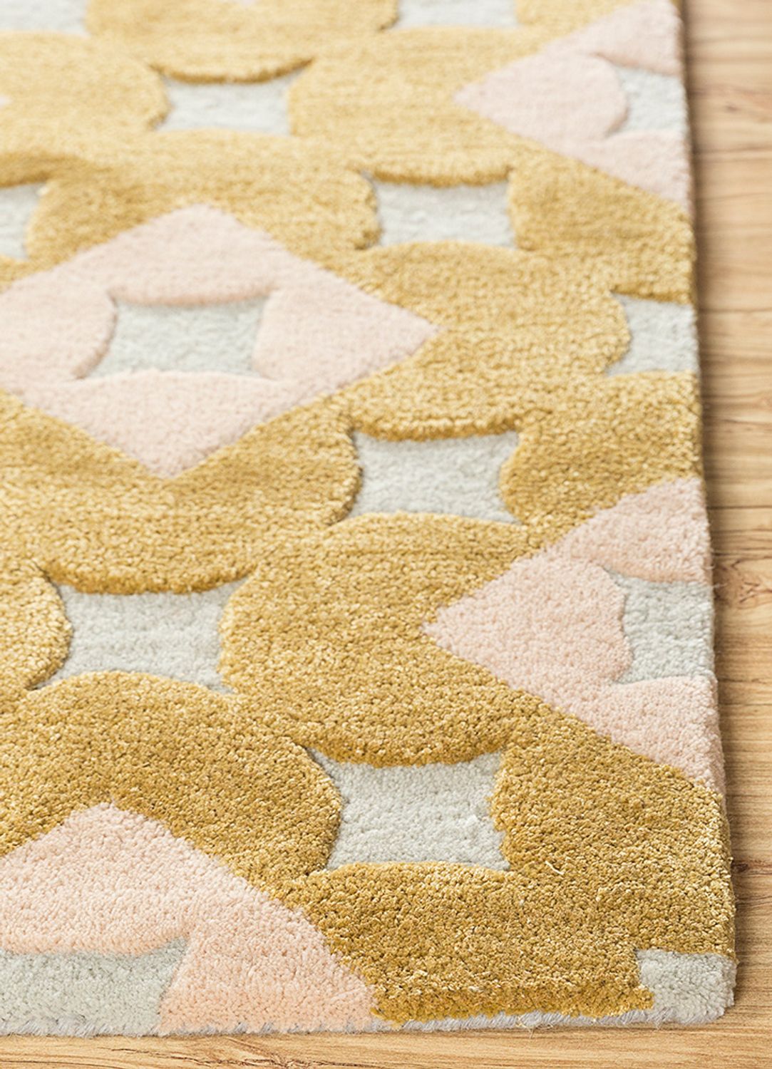 Wool Rug square  - 180 x 180 cm - gold