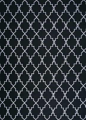 Wool Rug - 375 x 270 cm - black and white