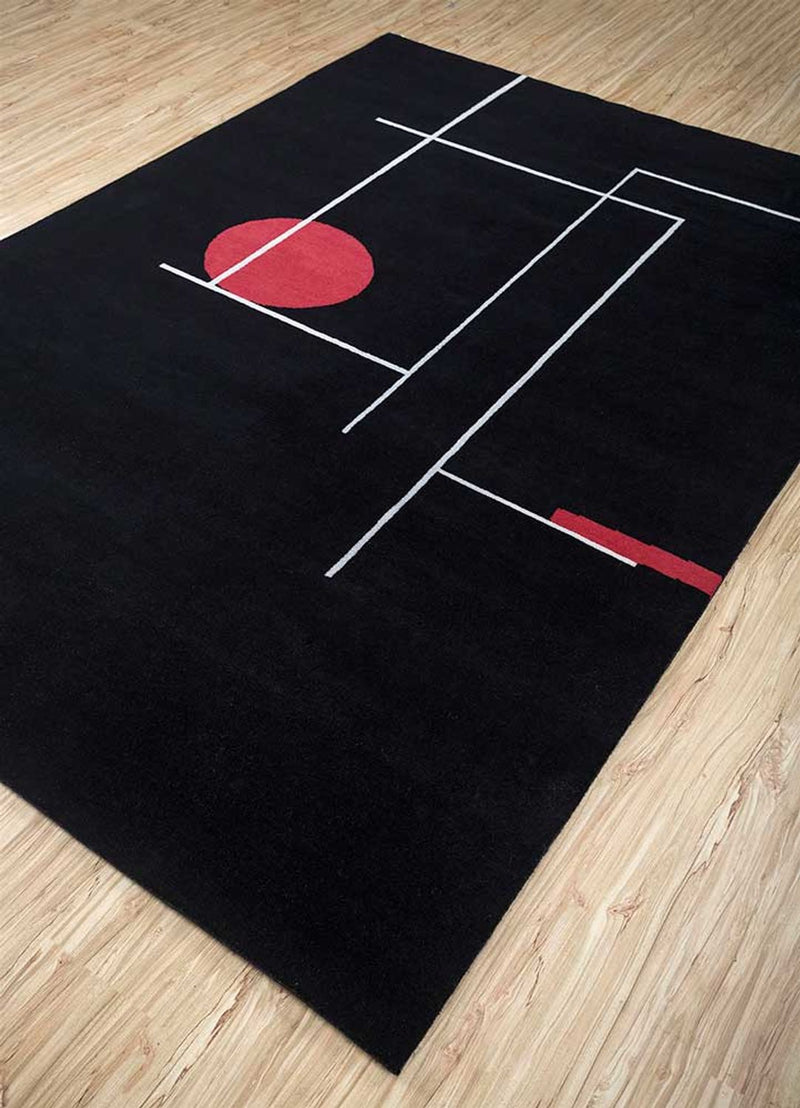 Wool Rug - 270 x 180 cm - black