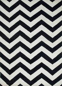 Wool Rug - 240 x 150 cm - black and white