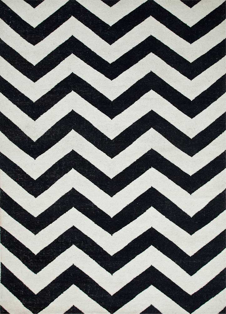 Wool Rug - 240 x 150 cm - black and white