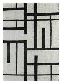 Wool Rug - 240 x 150 cm - black and white