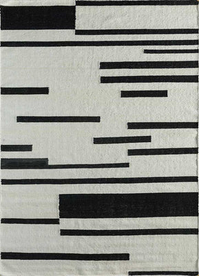 Wool Rug - 240 x 150 cm - black and white