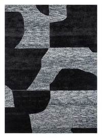 Wool Rug - 270 x 180 cm - black and white