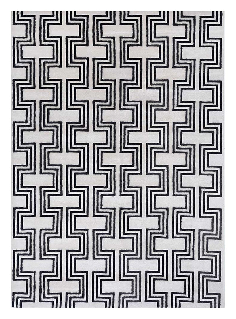 Wool Rug - 330 x 240 cm - black and white
