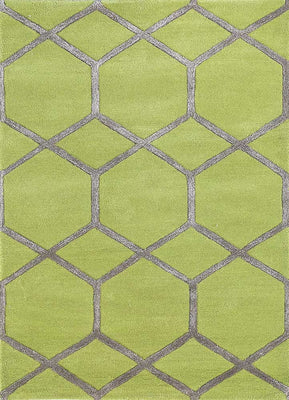 Wool Rug - 165 x 105 cm - light green