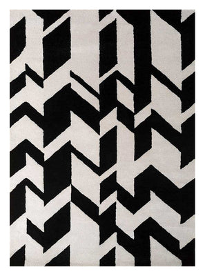 Wool Rug - 235 x 148 cm - black and white