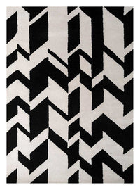 Wool Rug - 235 x 148 cm - black and white