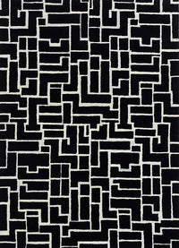Wool Rug - 270 x 180 cm - black and white