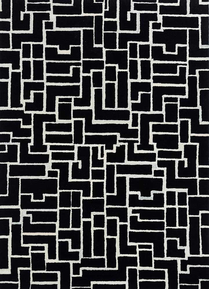 Wool Rug - 270 x 180 cm - black and white
